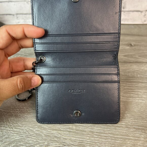 COACH Glitter Key Ring Card Case - Picture 4 of 5